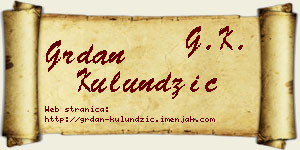Grdan Kulundžić vizit kartica